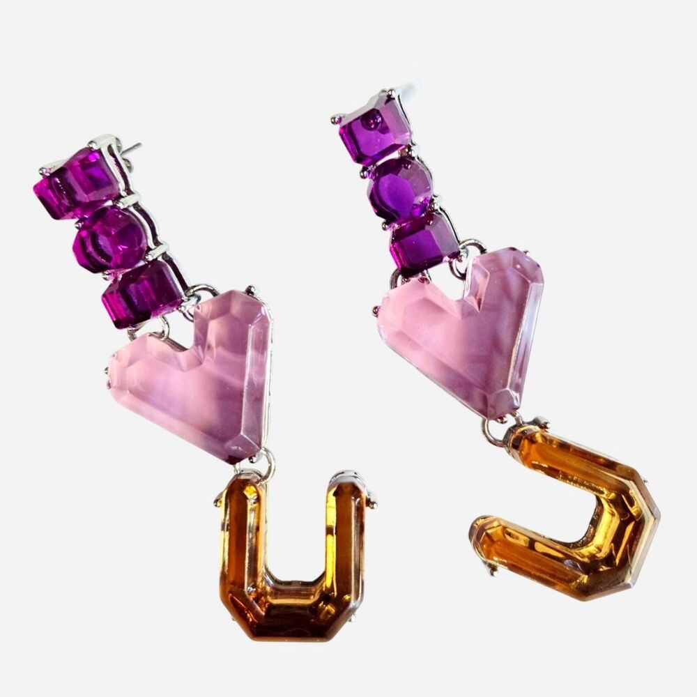 Women's Purple and Pink Earrings